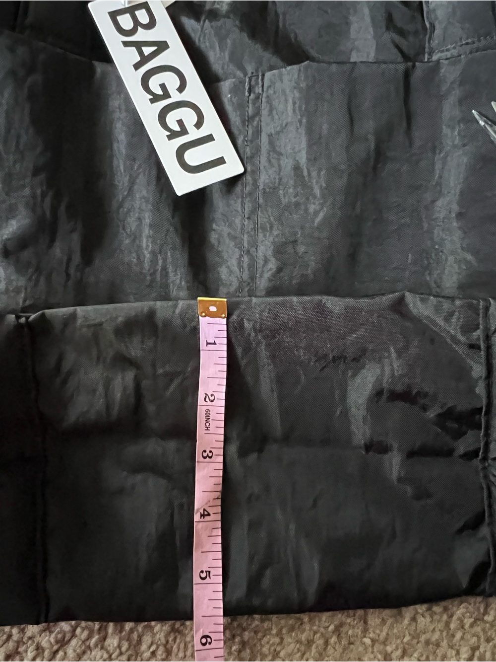 NWT BAGGU Black Small Cloud Carry-On with Detachable Interior Zip Pouch - Picture 15 of 15